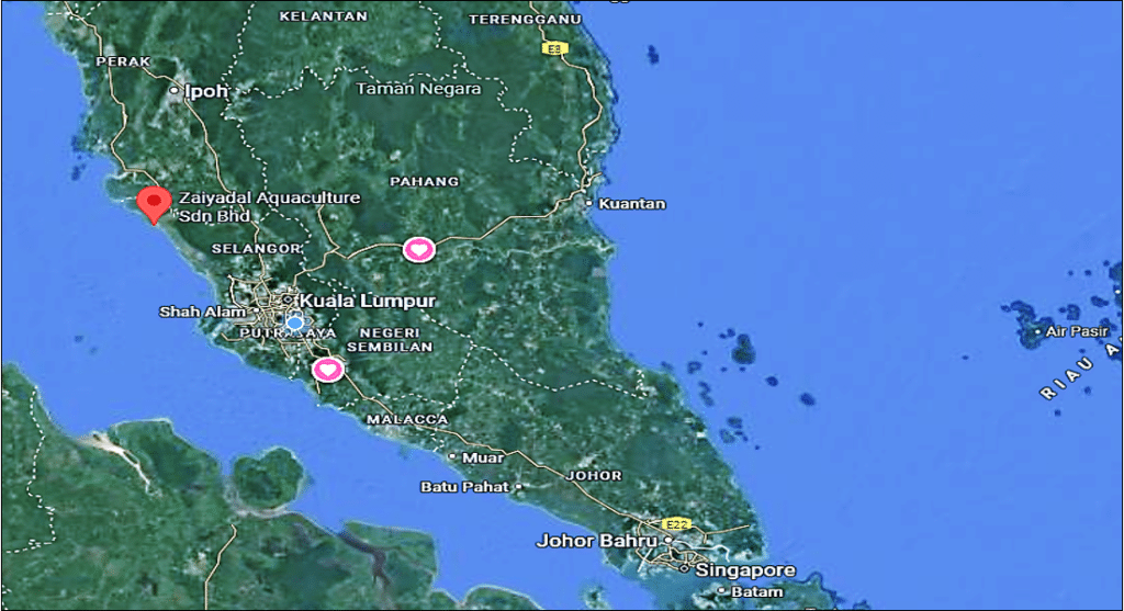 Figure 1. Zaiyadal Aquaculture Sdn. Bhd located in West Malaysia.