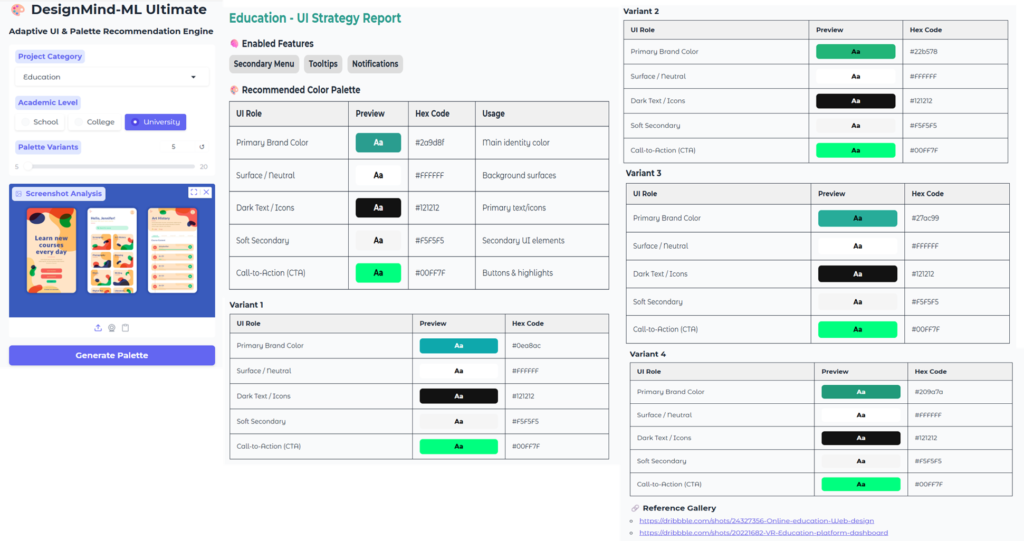 Figure 3. Sample implementation of DesingMind ML.